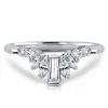 Chevron Wedding Band Ring in 925 Sterling Silver with 0.65 CT. TW. Accents
