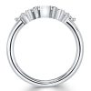 Chevron Wedding Band Ring in 925 Sterling Silver with 0.65 CT. TW. Accents