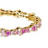 Golden Pink Cubic Zirconia Tennis Bracelet in Sterling Silver