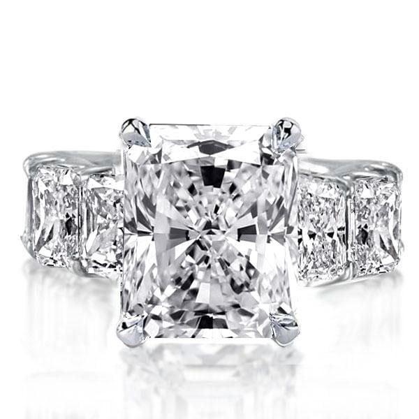 Radiant Cut Created White Sapphire Engagement Ring in 925 Sterling Silver
