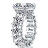 Radiant Cut Created White Sapphire Engagement Ring in 925 Sterling Silver