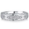 Vintage Style White Sapphire Wedding Band Anniversary Ring in Sterling Silver