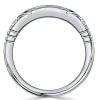 Vintage Style White Sapphire Wedding Band Anniversary Ring in Sterling Silver