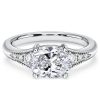 Vintage Cushion Cut Engagement Ring for Women in Sterling Silver with Simulated Diamond