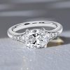 Vintage Cushion Cut Engagement Ring for Women in Sterling Silver with Simulated Diamond
