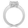 Vintage Cushion Cut Engagement Ring for Women in Sterling Silver with Simulated Diamond