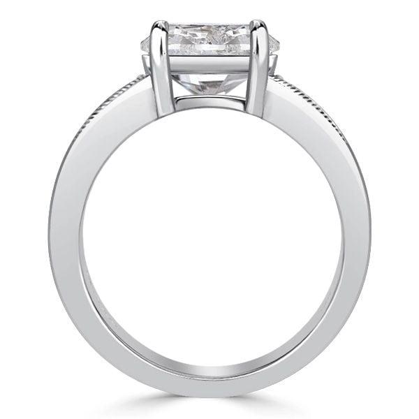 Vintage Cushion Cut Engagement Ring for Women in Sterling Silver with Simulated Diamond
