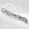 Sterling Silver Oval White Sapphire Bracelet for Girls & Women