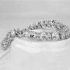 Sterling Silver Oval White Sapphire Bracelet for Girls & Women