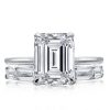 Emerald Cut White Sapphire Bridal Set - 925 Sterling Silver