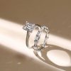 Emerald Cut White Sapphire Bridal Set - 925 Sterling Silver