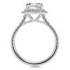 Princess Cut Double Halo Split Shank Bridal Set - Sterling Silver