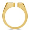 Emerald Green Signet Ring - 18K Gold Plated Sterling Silver Open Ring