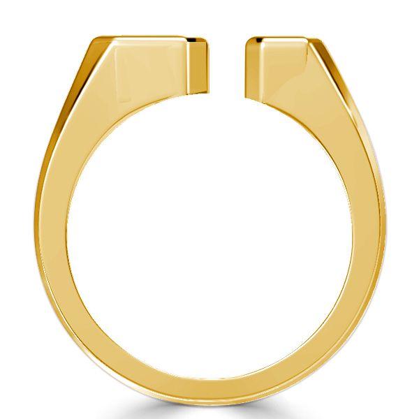 Emerald Green Signet Ring - 18K Gold Plated Sterling Silver Open Ring