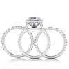 3-Piece Halo Pear Created White Sapphire Wedding Set in Sterling Silver
