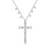 Sterling Silver Dainty Cross Pendant Necklace - Rhodium Plated, Nickel Free