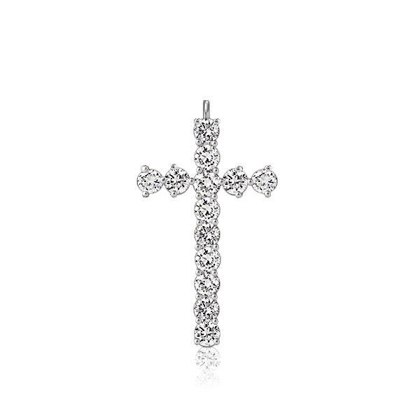 Sterling Silver Dainty Cross Pendant Necklace - Rhodium Plated, Nickel Free