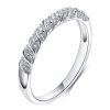 Twisted White Sapphire Wedding Band - Sterling Silver - 0.10 Carat TW