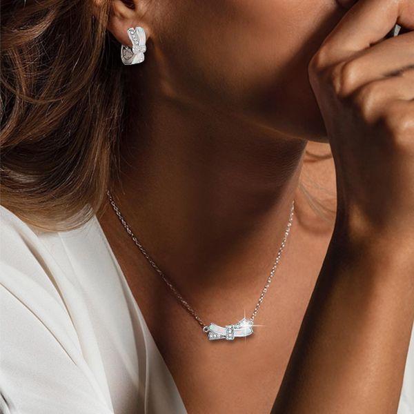 Opal Knot Necklace & Earrings Set - Sterling Silver Opal Jewelry