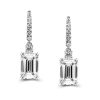Emerald Cut Drop Earrings in Rhodium Plated 925 Sterling Silver