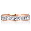 Rose Gold Asscher Cut Eternity Band - 18K Plated Sterling Silver Wedding Ring
