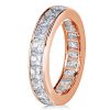 Rose Gold Asscher Cut Eternity Band - 18K Plated Sterling Silver Wedding Ring