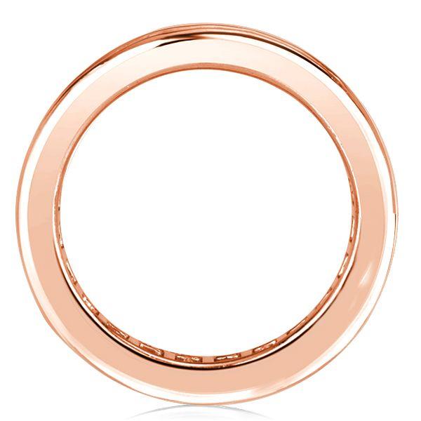 Rose Gold Asscher Cut Eternity Band - 18K Plated Sterling Silver Wedding Ring