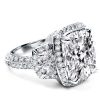 Round Cushion Halo Engagement Ring - 925 Sterling Silver - 5 Carat Center Stone