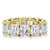 Cushion Cut Eternity Wedding Band in 18K Gold Plated Sterling Silver