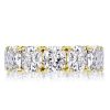 Cushion Cut Eternity Wedding Band in 18K Gold Plated Sterling Silver
