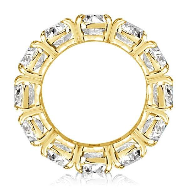Cushion Cut Eternity Wedding Band in 18K Gold Plated Sterling Silver