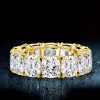 Cushion Cut Eternity Wedding Band in 18K Gold Plated Sterling Silver