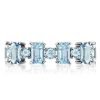 Aquamarine Baguette Stackable Ring Set - 925 Sterling Silver