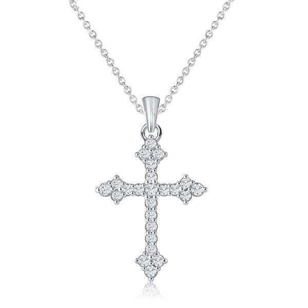 Sterling Silver Cross Necklace for Women - Pendant Necklace with Chain