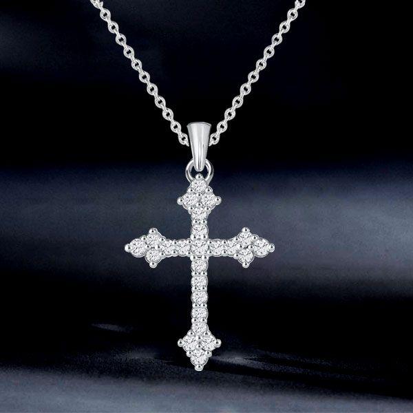 Sterling Silver Cross Necklace for Women - Pendant Necklace with Chain