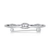 Elegant Round Cut Scroll Brooch in Rhodium Plated Sterling Silver Jewelry