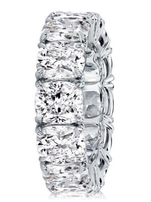 Cushion Cut Eternity Wedding Band - Sterling Silver, 16.65 CTW