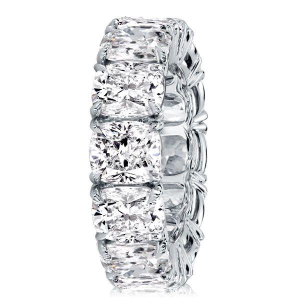 Cushion Cut Eternity Wedding Band - Sterling Silver, 16.65 CTW