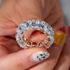 Cushion Cut Eternity Wedding Band - Sterling Silver, 16.65 CTW