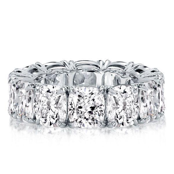 Cushion Cut Eternity Wedding Band - Sterling Silver, 16.65 CTW