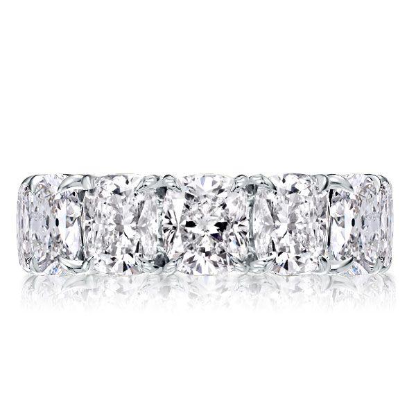 Cushion Cut Eternity Wedding Band - Sterling Silver, 16.65 CTW