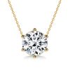 Simple Round Cut Solitaire Pendant Necklace in 925 Sterling Silver