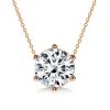 Simple Round Cut Solitaire Pendant Necklace in 925 Sterling Silver