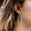 Pear Shaped Sterling Silver Drop Earrings with Simulated Diamonds