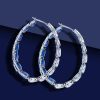 Pear Shaped Sterling Silver Drop Earrings with Simulated Diamonds