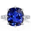 Cushion Cut Sterling Silver Engagement Ring - 5.00 CT Center Stone