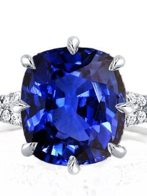 Cushion Cut Sterling Silver Engagement Ring - 5.00 CT Center Stone