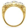 4.58 CT. TW. 3 Stone Cushion Cut Half Eternity Band Ring in 18K Gold Plated Sterling Silver
