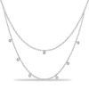 Double Row Bezel Set Round Cut Chain Necklace in 925 Sterling Silver