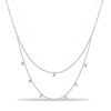 Double Row Bezel Set Round Cut Chain Necklace in 925 Sterling Silver